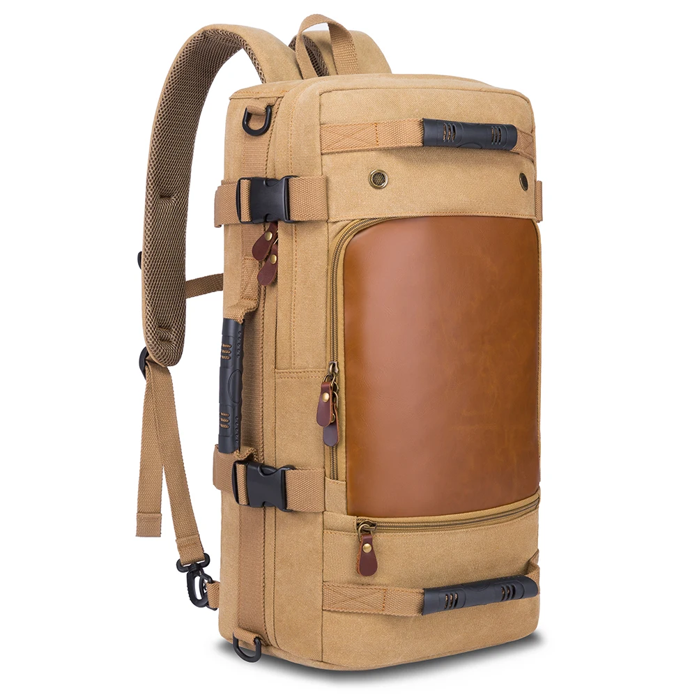 

KAKA Vintage Canvas Travel Backpack Men Women Large Capacity Luggage Shoulder Bags Backpacks Male Waterproof Backpack bag pack