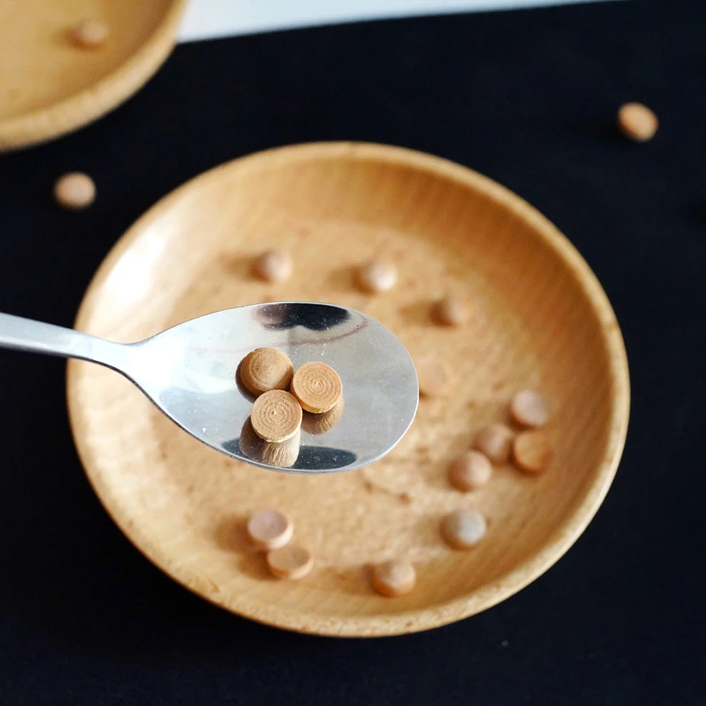 

4pcs Stainless Steel Dessert Spoon Coffee Stirring Teaspoon Ice Cream Wood Handle Spoon Set for Tea Cake Jelly Easy