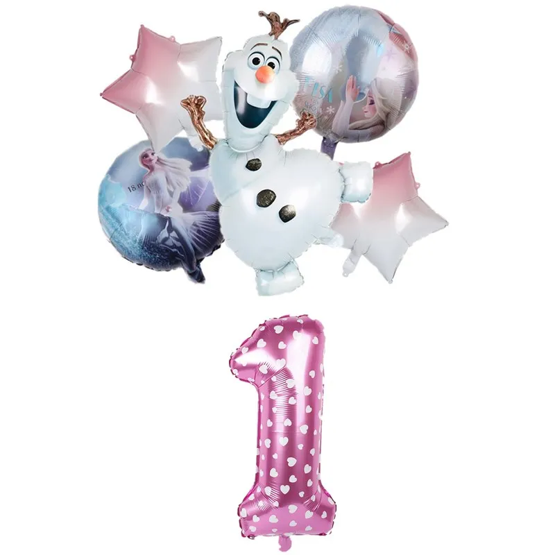 1Set Disney Frozen Princess Elsa Anna Olaf Foil Balloons Baby Shower Snow Queen Air Inflatable Globo Birthday Party Decorations