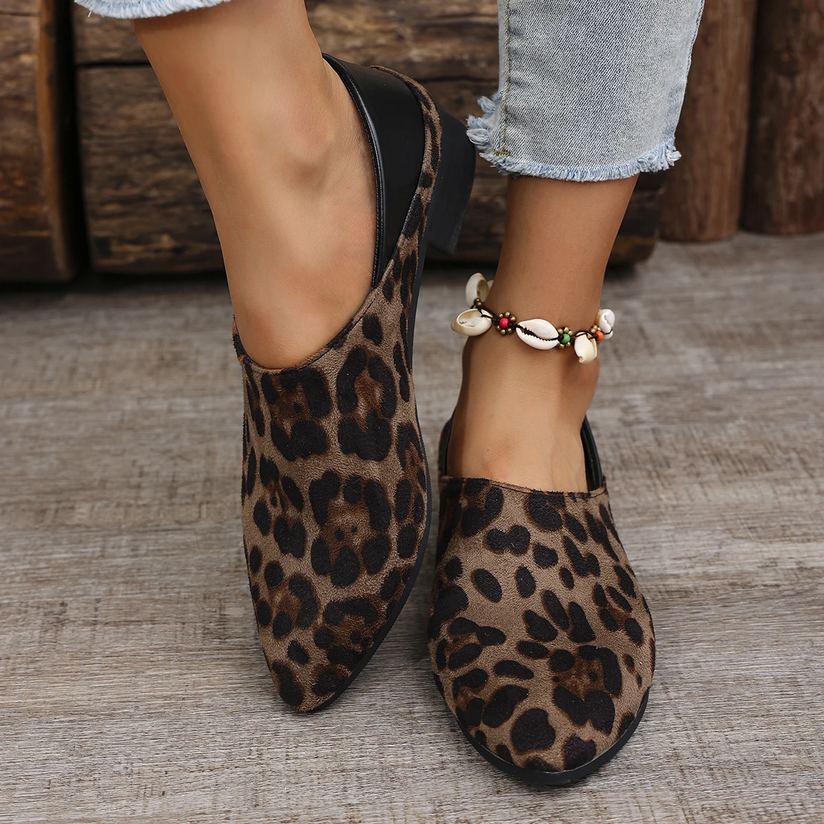 Mulheres sapatos casuais plana leopardo mocassins apontou toe sapatos casuais feminino confortável andando wear-resistente tênis casuais feminino