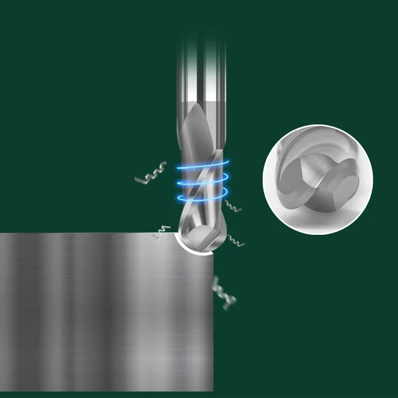Tungsten Carbide Ball Nose End Mill HRC70 CNC Milling Tool 2 Flute R0.5 2 4 6 8 10mm Metal Cutter - Image 5