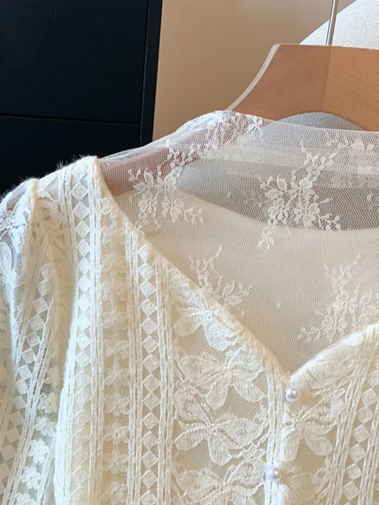 Fce Lined Me Lace ort Sve Women's Base irt Autumn Winter Inner Wear Slim Fit Korean Sle Commute Faion