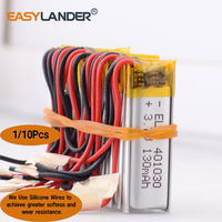 Silicone Wires 401030 3.7V 130mAh Rechargeable Li-Polymer Li ion Battery For MP3 MP4 GPS Bluetooth Headset Video Pen Camera