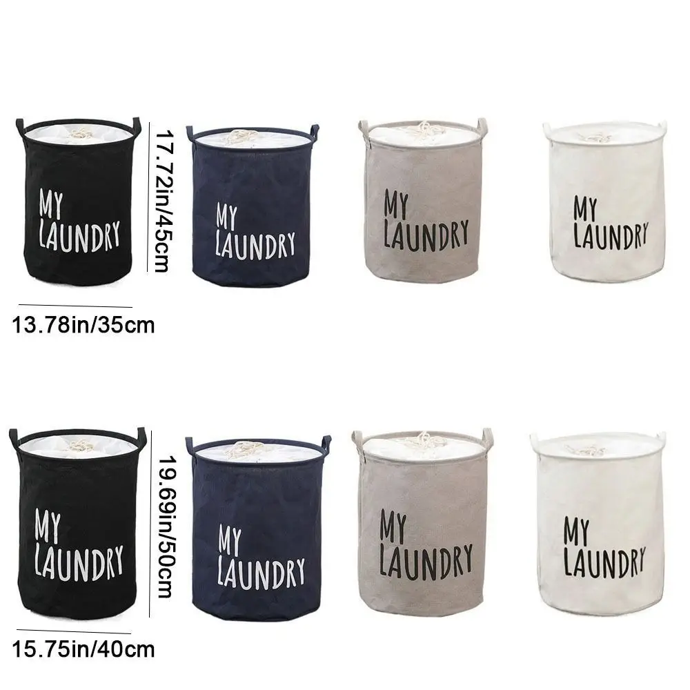 Foldable Drawstring Laundry Basket Large Capacity Waterproof Clothes Storage Basket For Home Bathroom Children\'s Toy Organizer