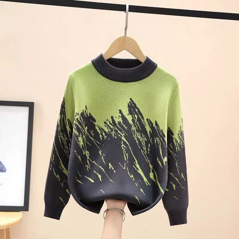 

Boys Sweaters Thickened Autumn/Winter New Fashionable Children's Knitted Sweaters Boys Tops Kids Sweaters for Boys 10 12 Years