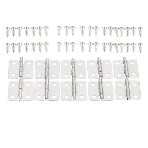 10Pcs Antique Door Cabinet Luggage Furniture Hinges Jewelry Wood Boxes Hinge Home Decoration w/Screw 18*16mm Bronze/Silver/Gold