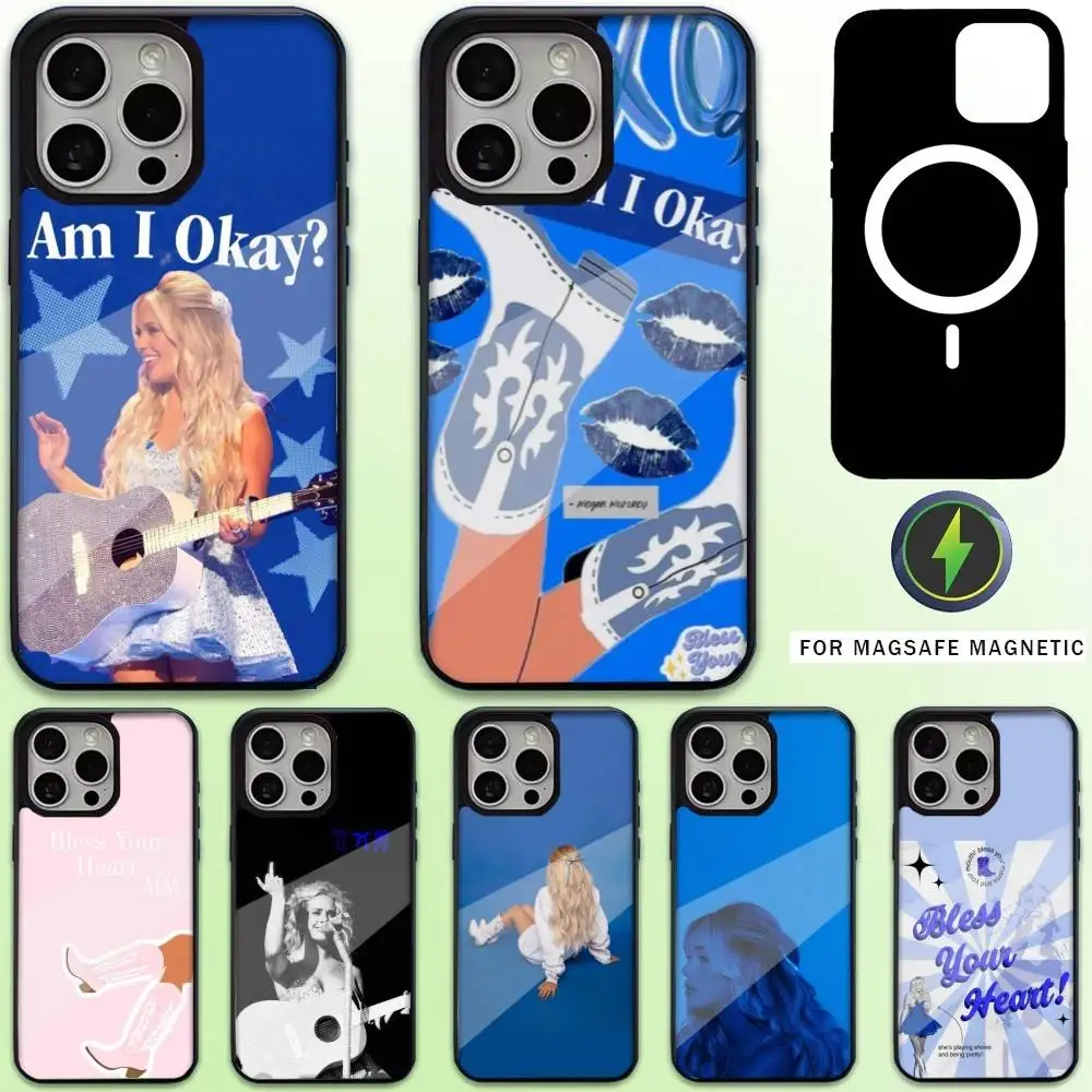 حافظة هاتف Megan Moroney Am I OK لهاتف iPhone17,16,15,14,13,12,11 Plus، Pro Max Magnetic للشحن اللاسلكي Magsafe #1