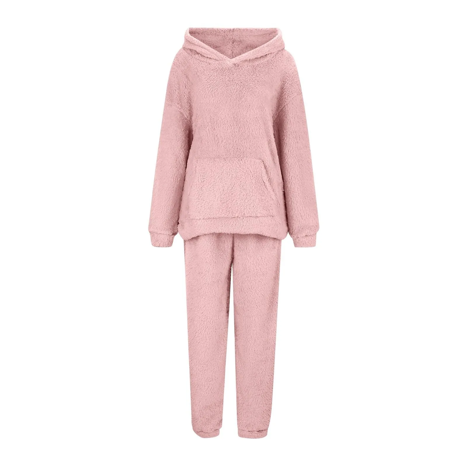 Winter Warme Fleece Pyjamas Für Frauen Set 2025, Neue Verdickte Mit Kapuze Nachtwäsche Weiche Warme Homewear frauen Plüsch Loungewear