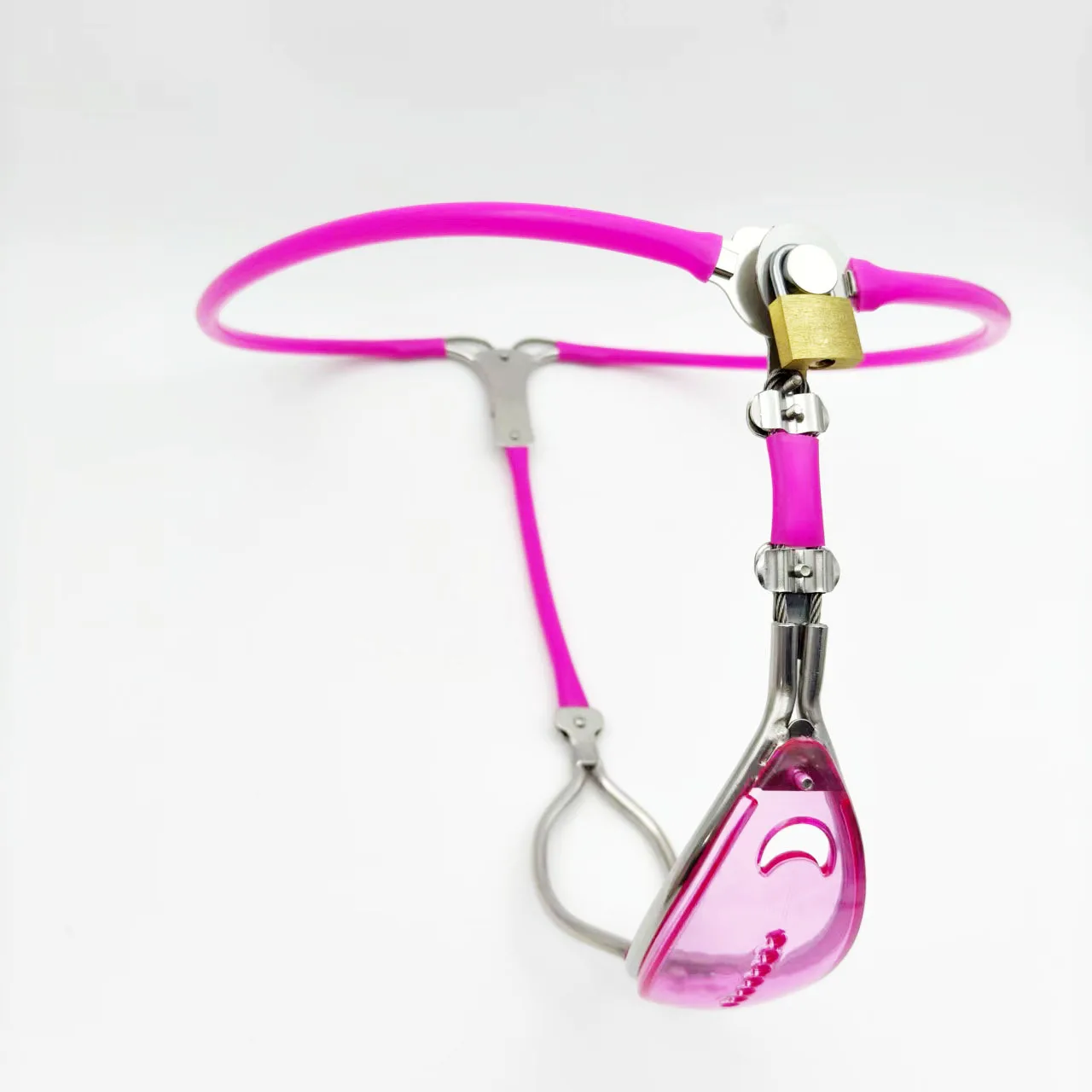 Rosa unsichtbare weibliche Edelstahl Keuschheitsgürtel Gerät verstellbare Unterwäsche abschließbare Hosen BDSM erwachsene Sexspielzeuge für Frau