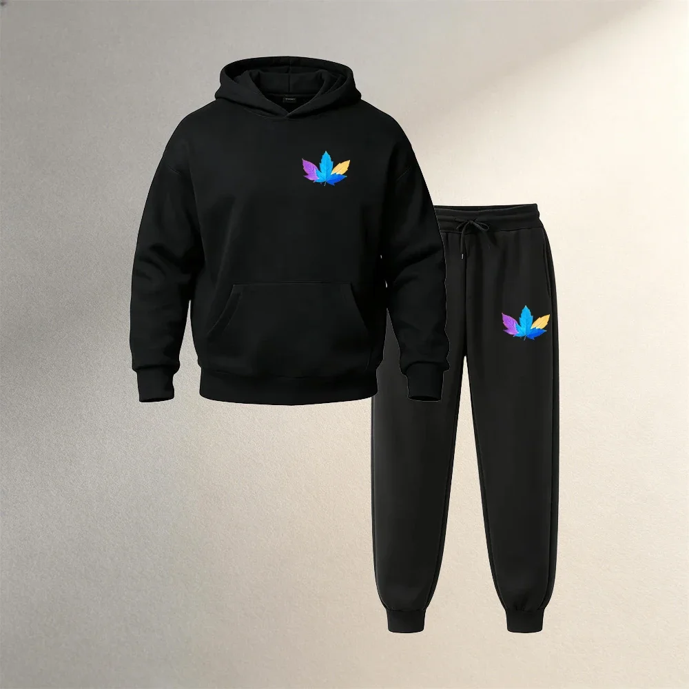 Men Clothing Sets Pullover 2Pcs Autumn Winter Sports Casual Fashion Hoodies Warm Sweatpants Street Fitness Male Suit Outfit Wear