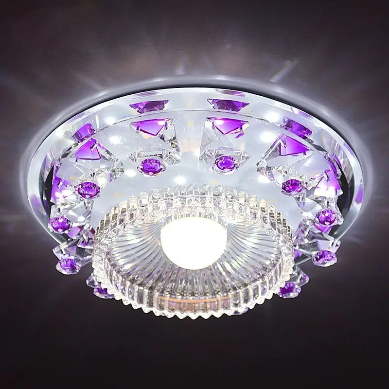 Modern palette Circle led crystal ceiling lamp home deco aisle corridor entrance  hallway glas ceiling lights fixture
