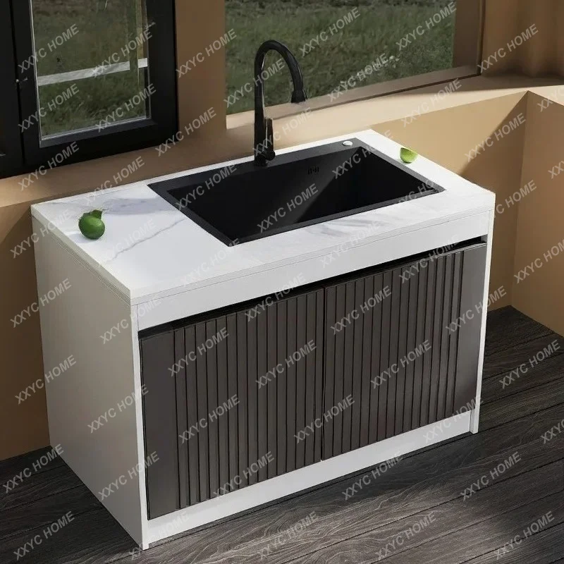 M182 Outdoor washbasin integrated cabinet operation table garden open-air all-aluminum washbasin storage cabinet
