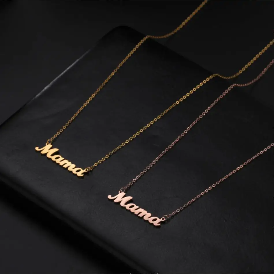 1PC Mother's Day Mama Letter Pendant Necklace For Women Mom Nameplate Clavicle Chain Choker Personality Jewelry F1073
