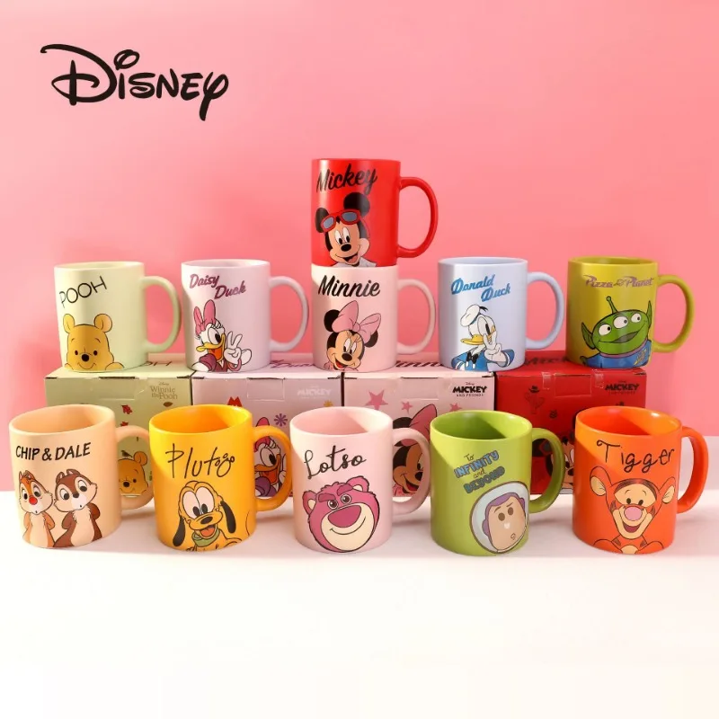 Disney stitch caneca beber copo mickey mouse minnie pato donald copo de leite bonito dos desenhos animados drinkware canecas copos de água das crianças presentes