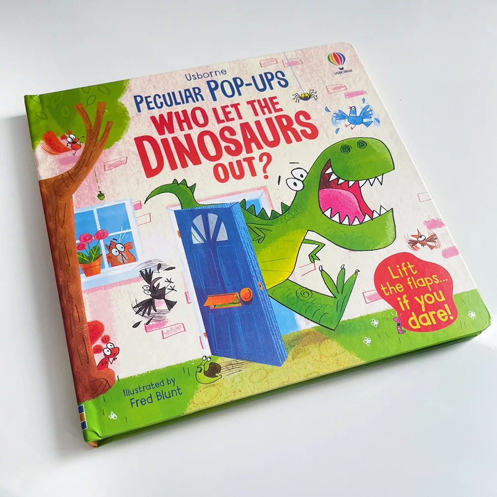 المنبثقة المخصصة Usborne التي تسمح الديناصورات خارج ثلاثية الأبعاد المنبثقة المفاجئة الكتب المصورة التفاعل بين الوالدين والطفل كتاب القراءة