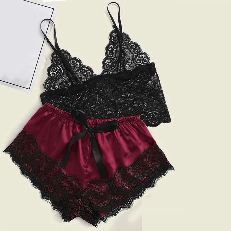 السيدات المألوف وغير رسمي بلون الدانتيل مثير الحمالات مجموعة الملابس الداخلية النسائية الملابس الداخلية الحميمة المثيرة Bodycon