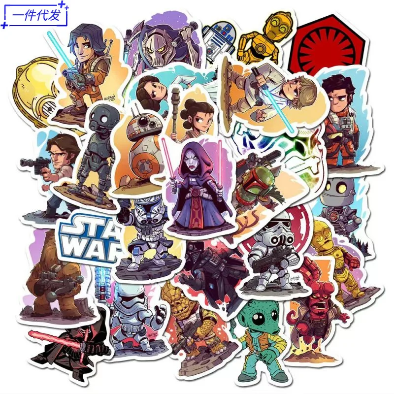 50pcs Star Wars cartoon graffiti stickers, motorcycles, luggage, decorative waterproof stickers, children\'s gifts