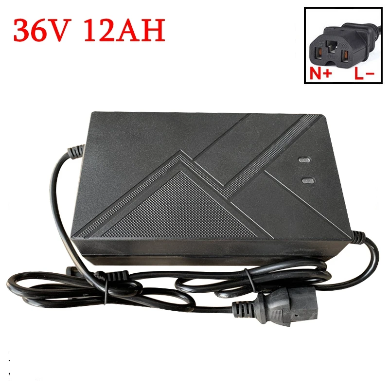 36V 12AH AGM Gel Lead Acid Battery Charger EU Plug DC 44V 1.75A T Connector AC 220V For Dry Wet Accumulator 10AH 14AH 18AH 20AH