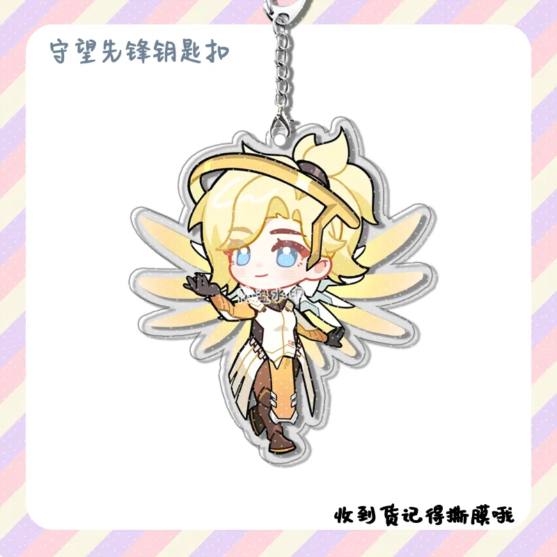 4 pezzi Anime Game Overwatch Cole Cassidy carino acrilico portachiavi per auto accessori borsa fascino zaino ciondolo portachiavi regalo di compleanno