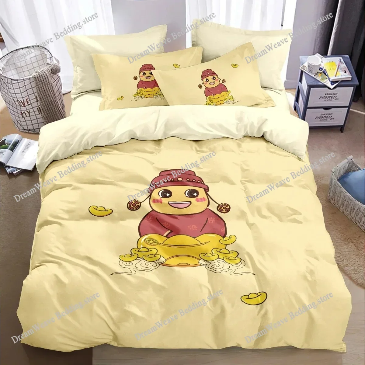 Exquisite 3D NAILONG Wallpaper Cute Cartoon Digital Printing Bedding Set Duvet Cover Comforter Bed Youth Kids Girls Gift519519