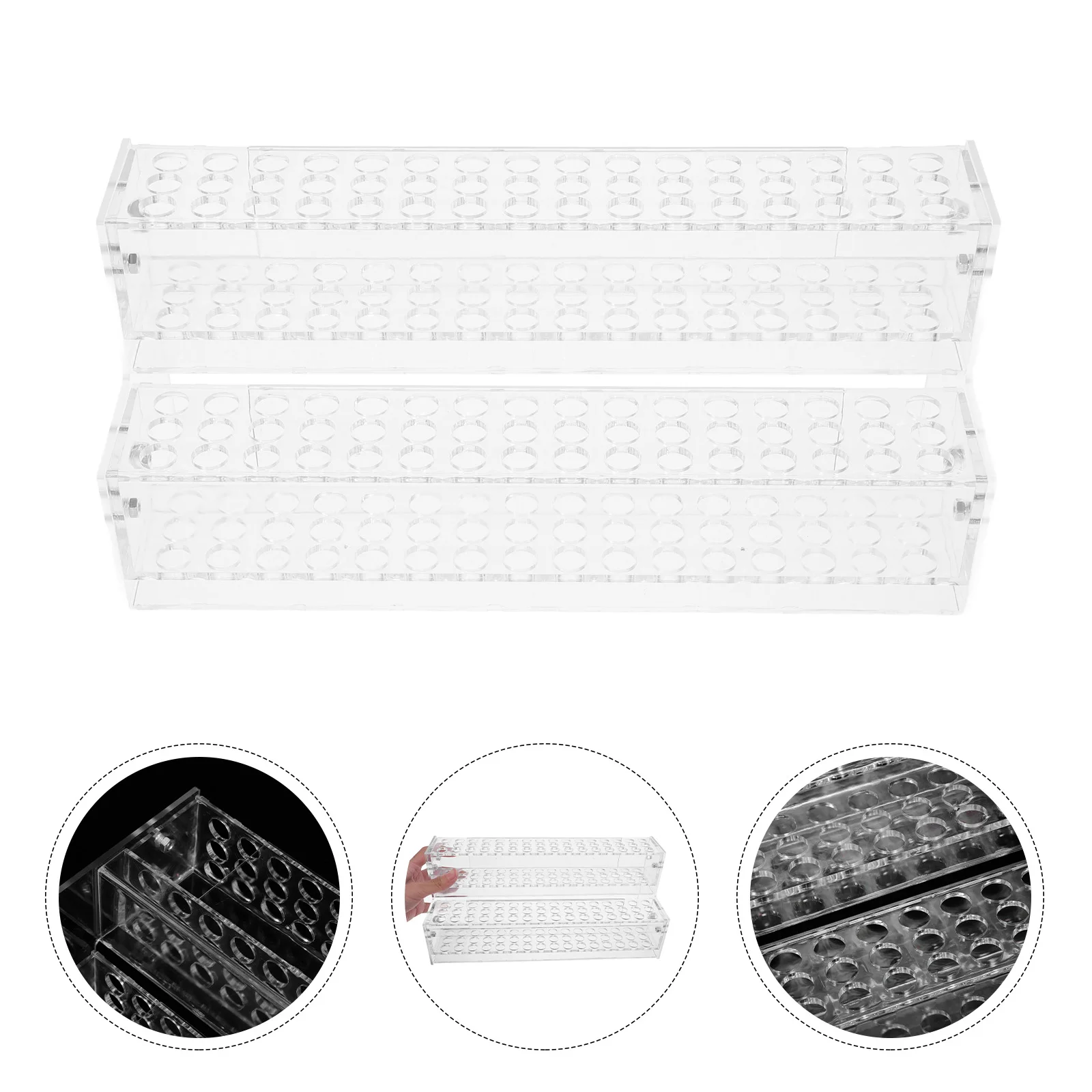 

Ballpoint Pen Double Layer Stationery Holder Acrylic Clear Pencil Display Stand