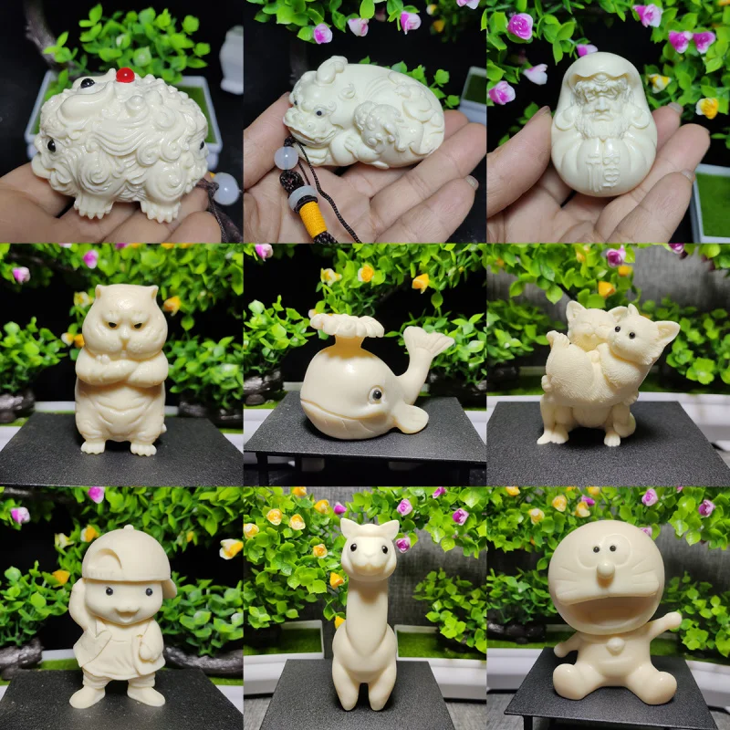 

Bodhi Seeds Carved Dragon Damo Hand Pieces Angry Tiger Whale Princess Hug Cat Pikachu Hand-Made Elf Alpaca