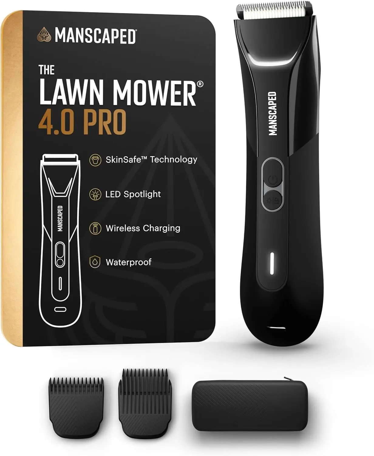 Premium Groin & Body Hair Trimmer with SkinSafe Blade, Waterproof USB-C Charging, Travel Lock for Men