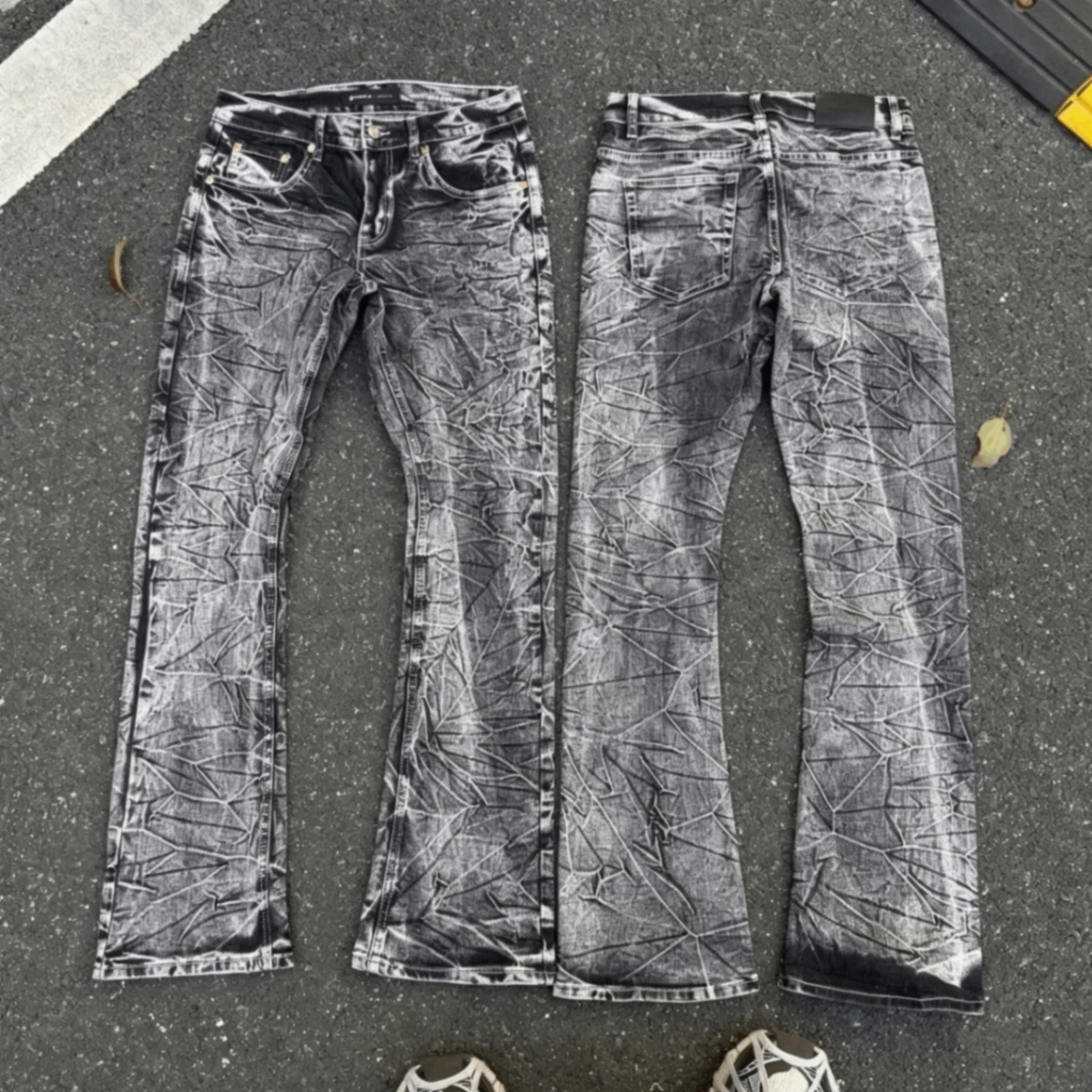 European American Jeans Men's Autumn New Slim Elastic Trousers Fashionable Vintage Wash Denim Pants Y2K Male Streetwear