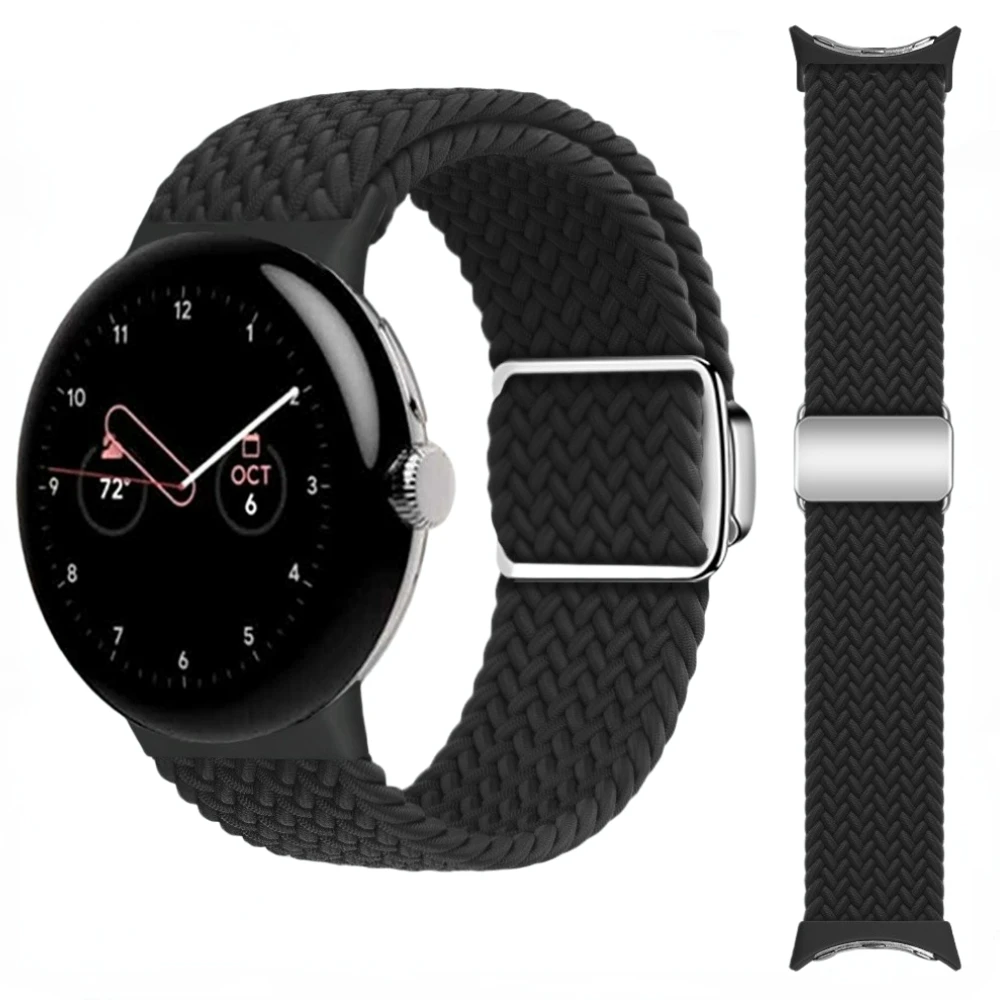 حزام بإبزيم مغناطيسي من النايلون لساعة Google Pixel 3 41 مللي متر سوار معصم مضفر لساعة Google Pixel 3 2 1 ملحقات حزام الساعات