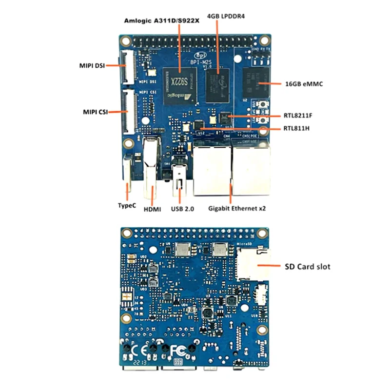 ل الموز بي BPI-M2S لوحة تطوير مفتوحة المصدر S922X 4GB LPDDR4 RAM 16GB EMMC مجلس التنمية-N36R #2