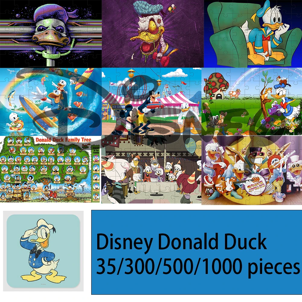 

35/300/500/1000 Pieces Disney Donald Duck puzzle Puzzles wooden onePiece Puzzles for Adults childrenEducational Toys Gifts