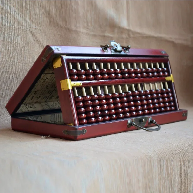 Boulier en bois massif, 15 niveaux, avec boîte en cuir vintage pour ouverture, décorations d'étude, cadeau