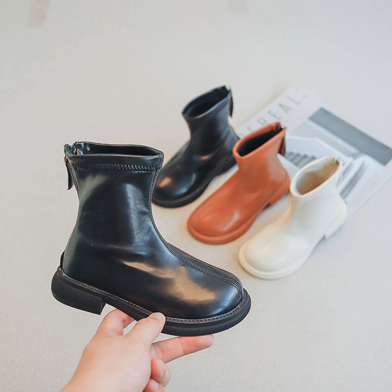 

Free Shipping Girls Ankle Boots Microfiber Leather Kids 2022 Children Student Fashion Sewing Autumn Elegant Party Casual Shoes