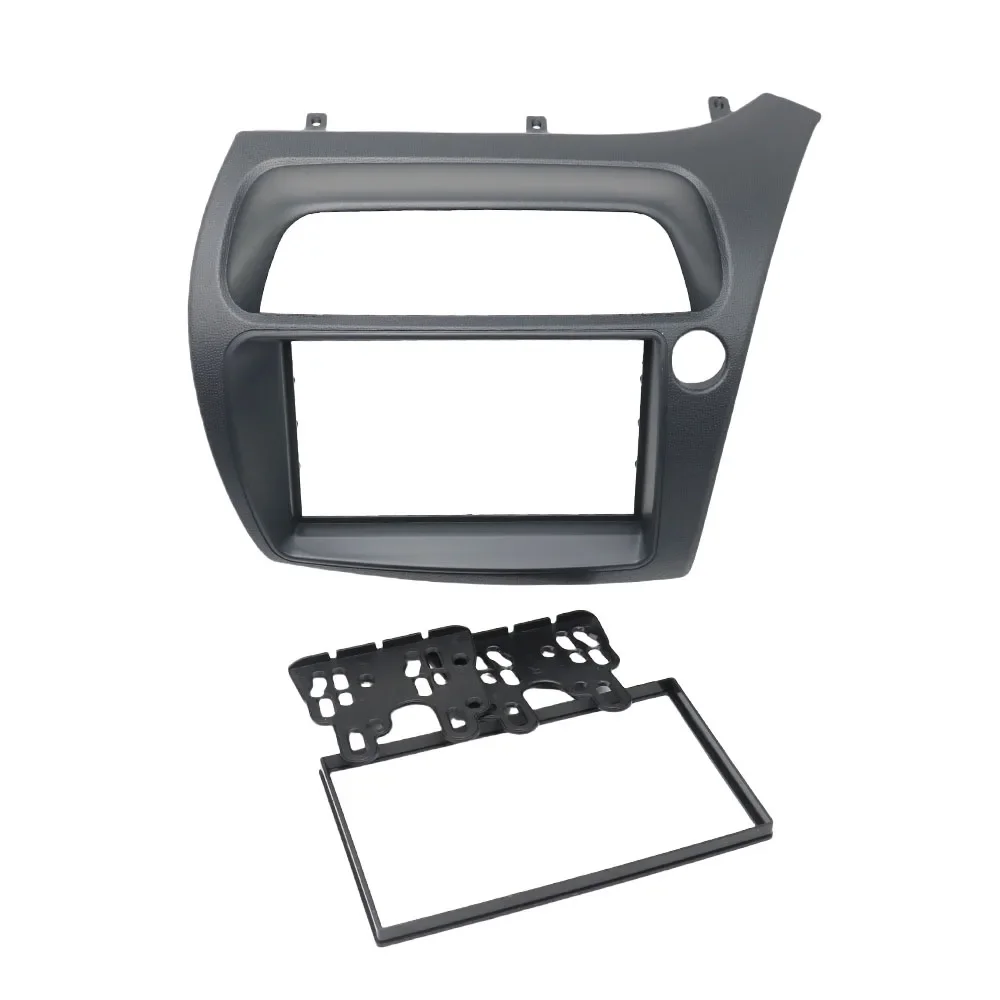 2 Din Car Fascia Radio Panel for Honda- Civic- Hatchback 2006-2011CD DVD Fascia Frame Panel Adapter Cover Trim  (Left Wheel)