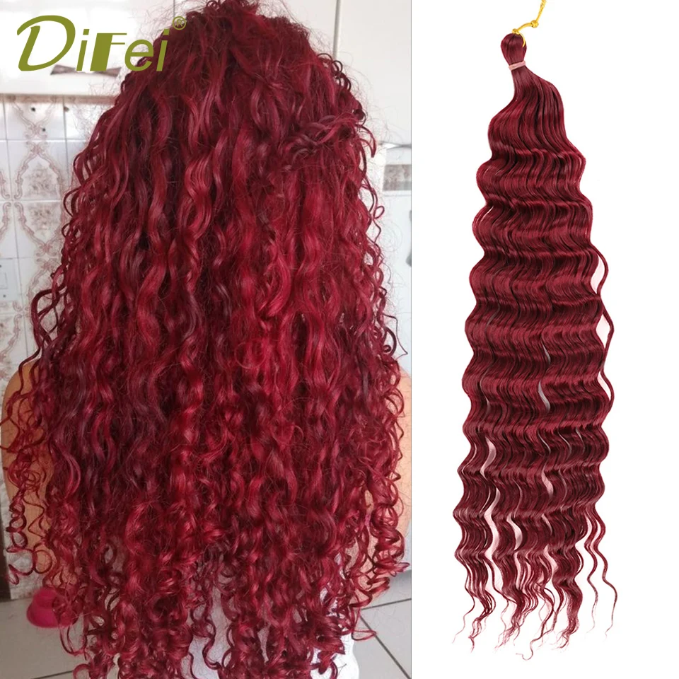 Deep-rolled Crochet Hair Extension Synthetic Wig Female Fashion Natural Fluffy Deep-rolled Braid Crochet Hair Extension Wig