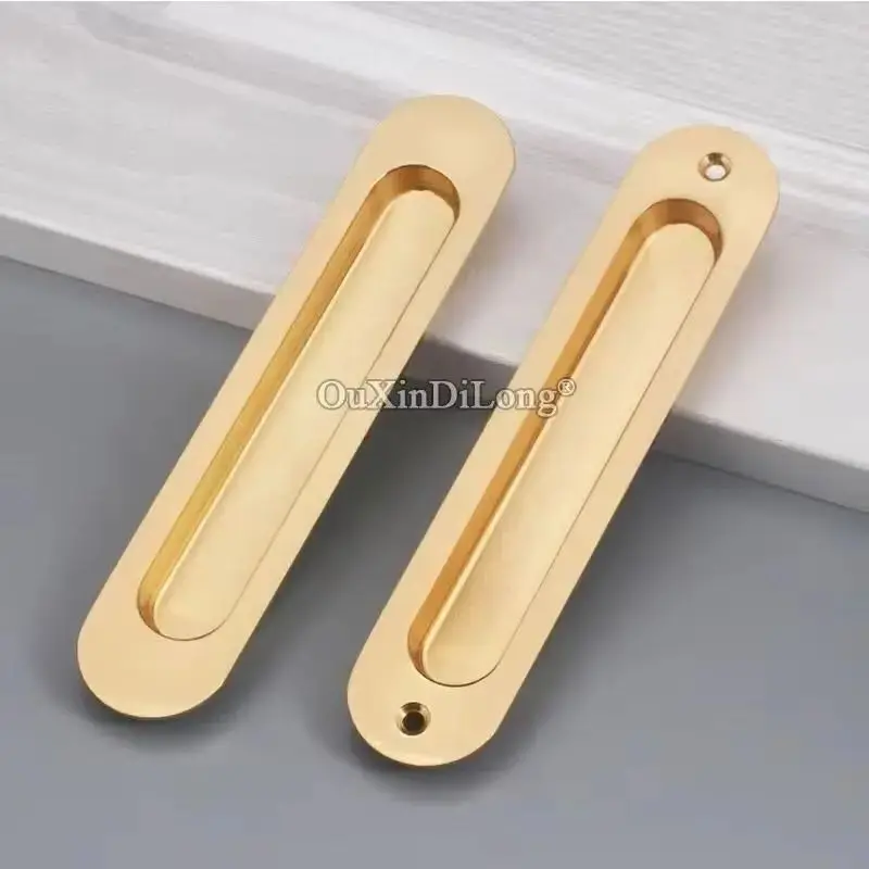 HOT 2Pairs Recessed European Sliding Door Handles Invisible Hidden Kitchen Balcony Push Pull Flush Door Handles 5 Colors