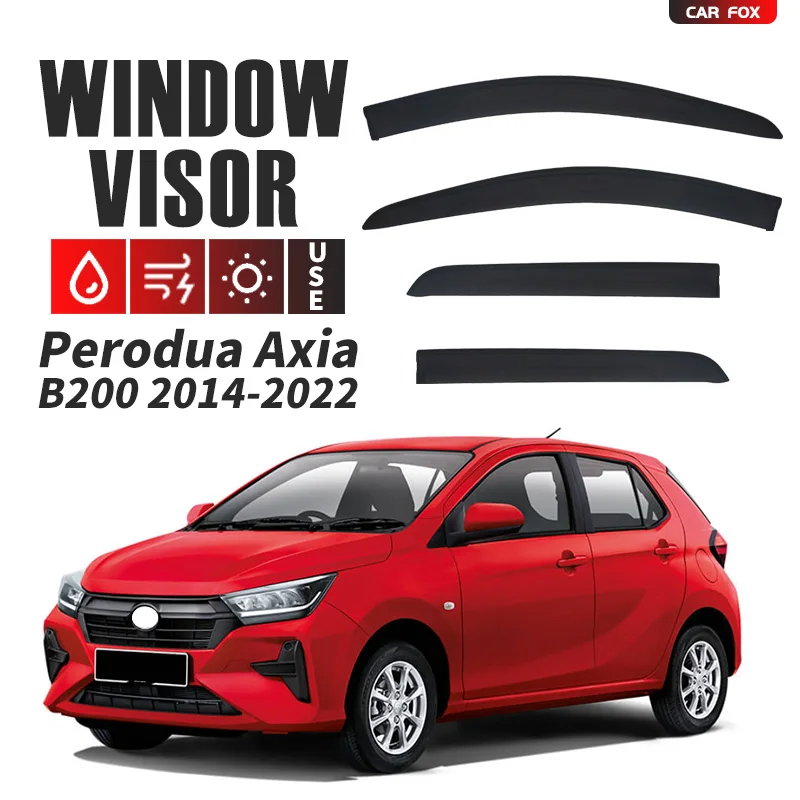 

For Perodua Axia B200 2014-2022 Plastic Window Visor Vent Shades Sun Rain Deflector Guard For Perodua Axia B200 2014-2022