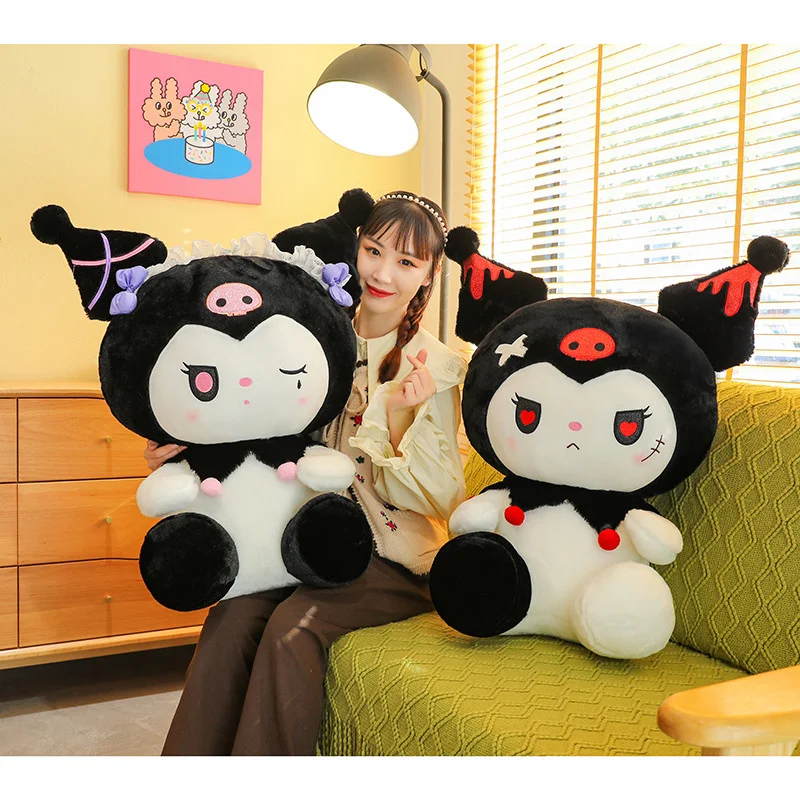 Sanrio Kuromi Dark Angel Demon Series peluche Animal Doll Cartoon Cute Plush Pillow Toy Gift