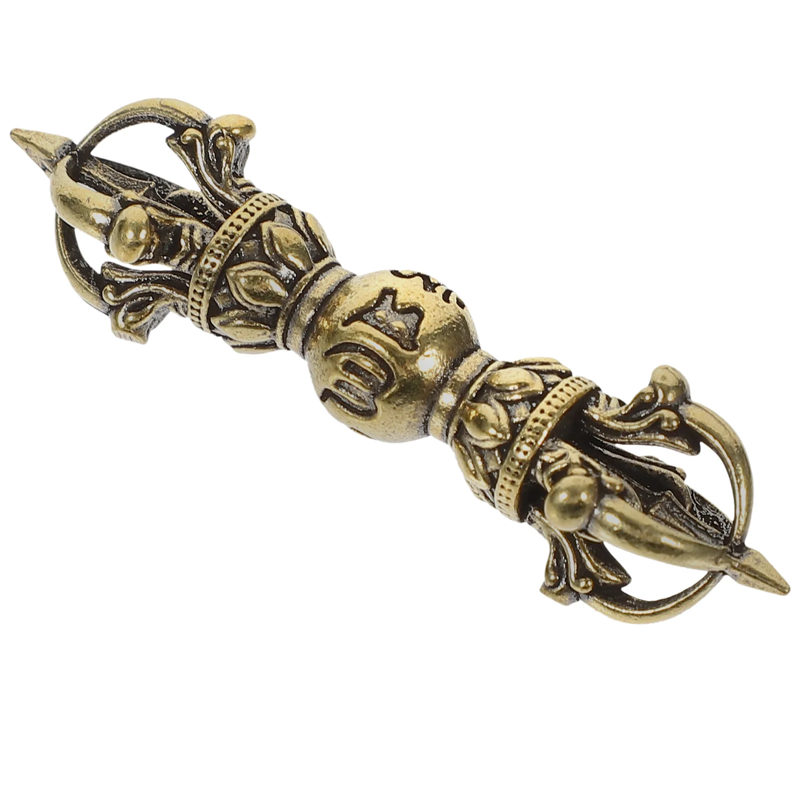 

Miniature Vajra Handle Piece Green Ornaments Decor Tibetan Pestle Artificial Tabletop Brass Home