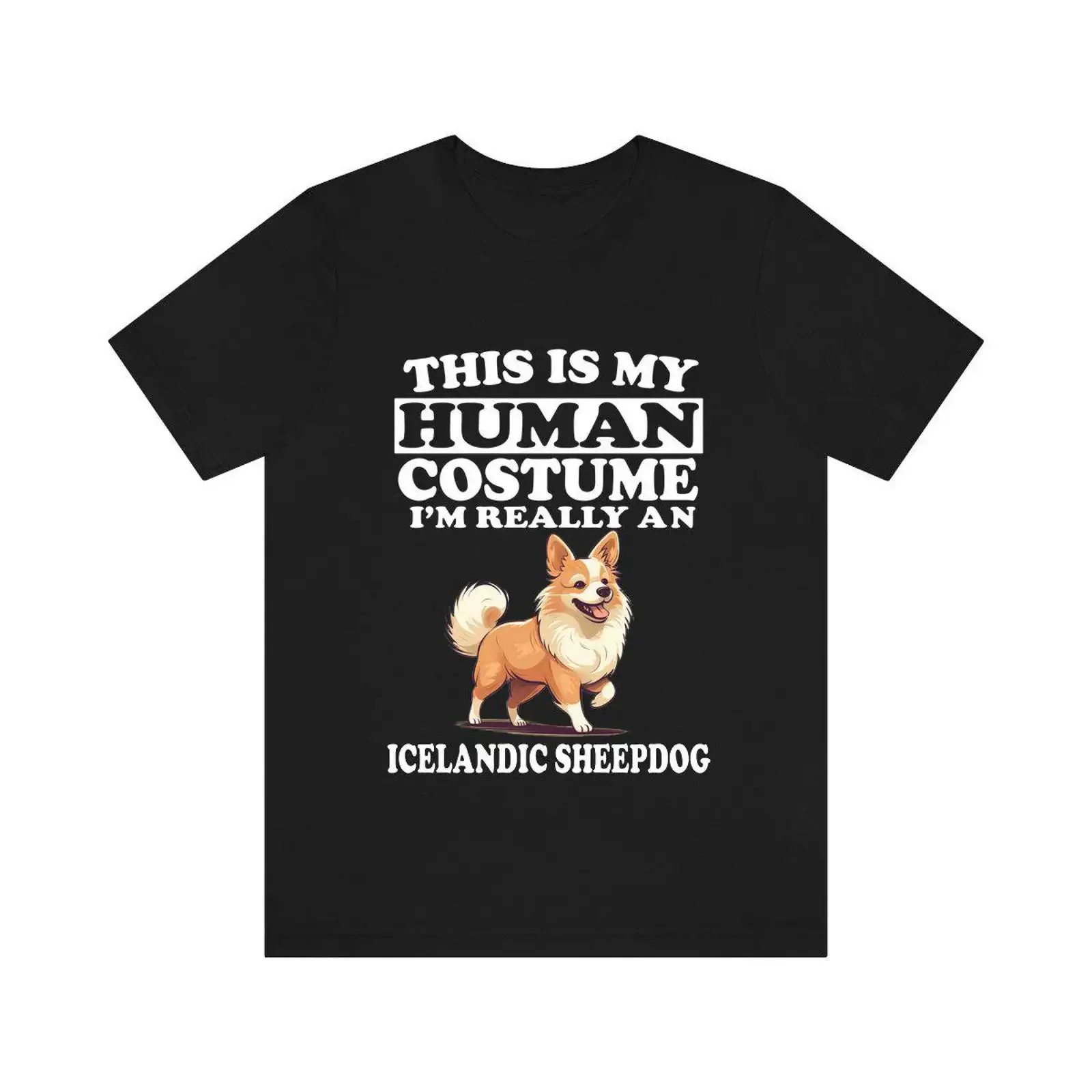 This Is My Human Costume I amp 39 m Really A Icelandic Sheepdogs T Shirt Dog Lover vintage Washed Slightly graphic fashion