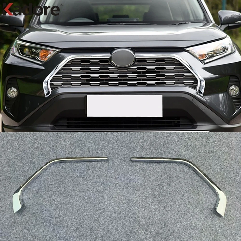 For Toyota RAV4 RAV 4 LE XLE Hybrid 2019-2021 2022 2023 2024 Black Front Grille Grills Cover Trim Molding Strip Car Accessories