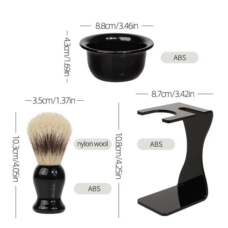 Juego de cepillos de barba para hombre, herramientas de aseo para afeitado, juegos de cuidado y limpieza de barba, soporte de cepillo de afeitar