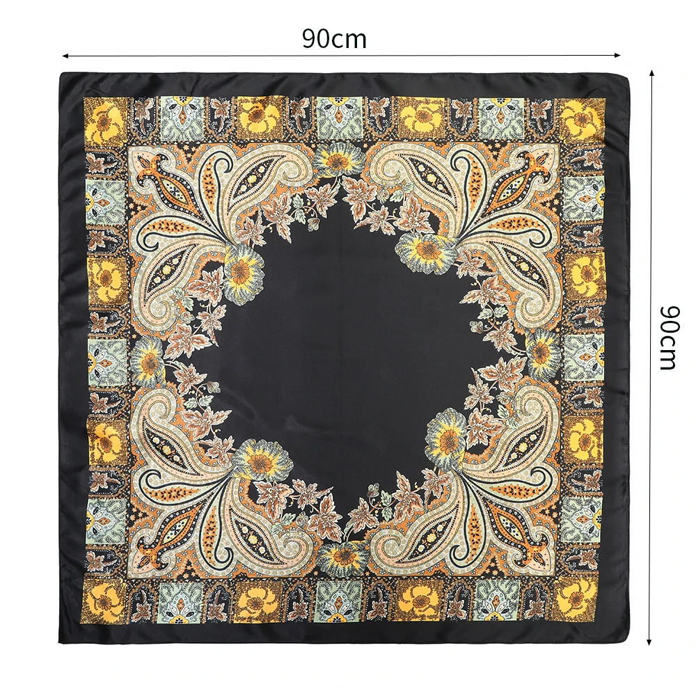 3 Teile/satz Böhmischen Cashew Muster Haar Schals Satin Kopftuch Quadrat Stirnband Party Headwear Turban Haarband Kopfschmuck