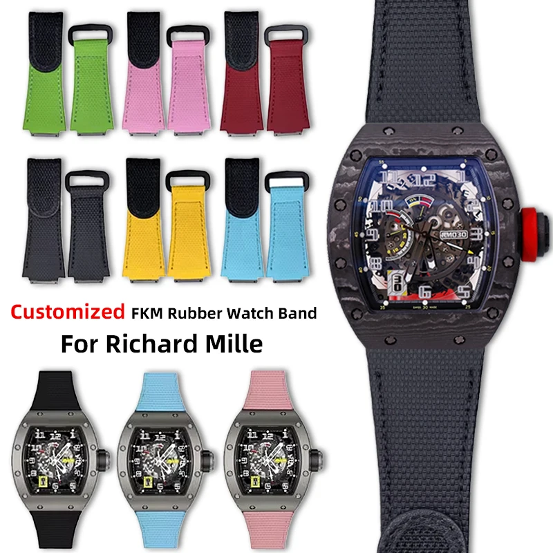 RM67 Customized special FKM watchband For Richard Miller Strap Men RM35 RM030 RM011 RM055 RM67-01 RM67-02 Fluoro rubber Bracelet