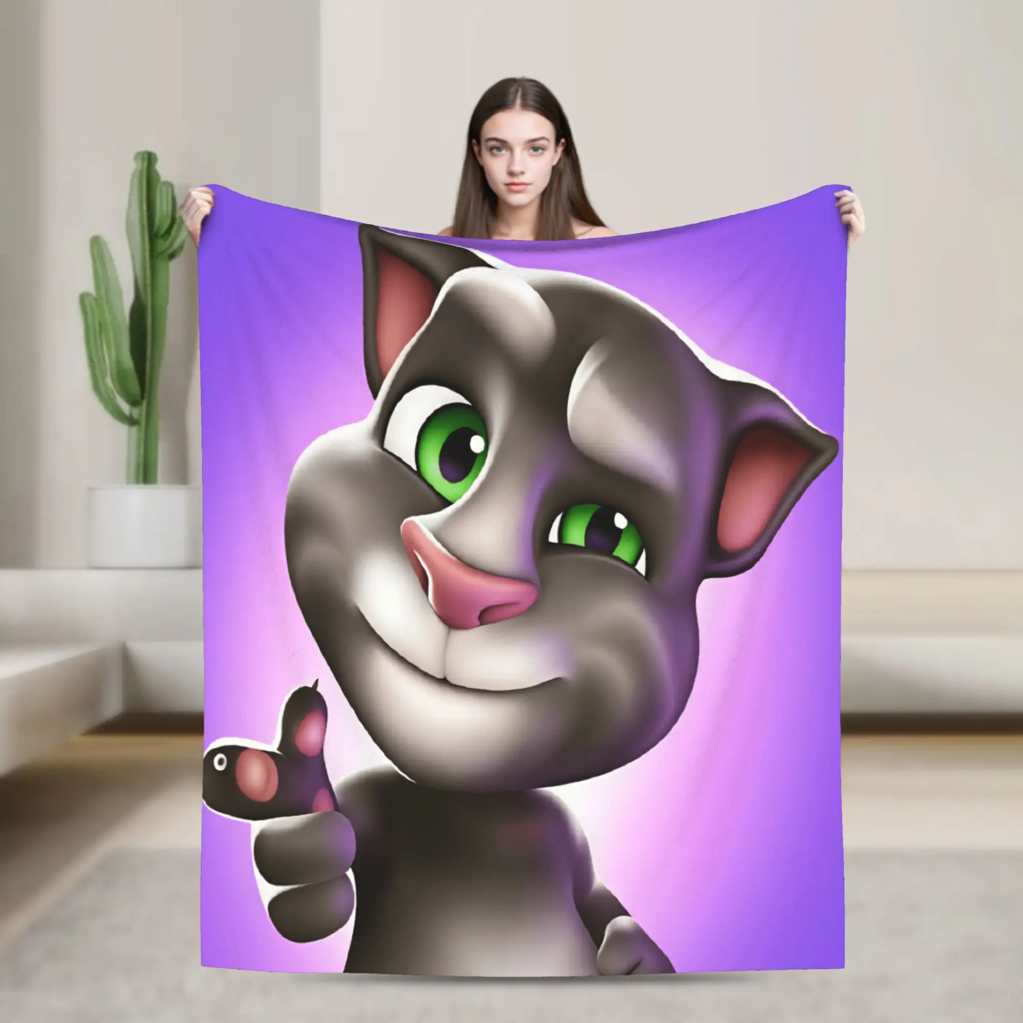 Warm Blankets Travel Office Decorative T-Talking T-Tom And F-Friends Throw Blanket Graphic  Bedspread For Chair Sofa Bed