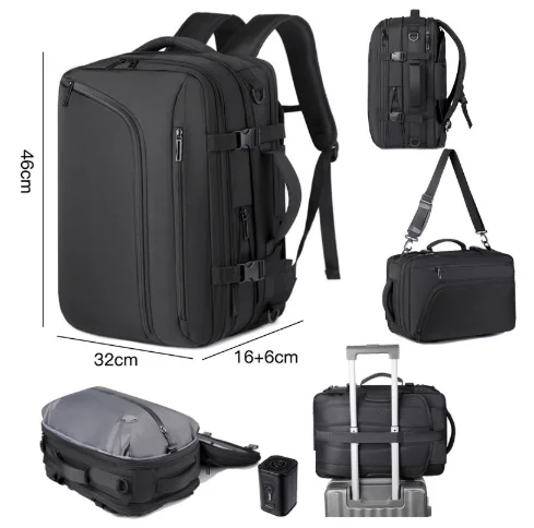 

Модный сжимаемый рюкзак большой емкости на молнии, водонепроницаемая полиэстеровая дорожная школьная сумка для ноутбуков, пылесосов, в наличии