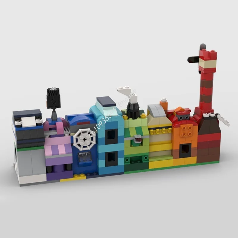 419 stücke MOC Regenbogen Häuser Klassische Modell Bausteine DIY Kreative Idee Bildung Weihnachten Geschenke Ziegel Spielzeug Kinder Geburtstag