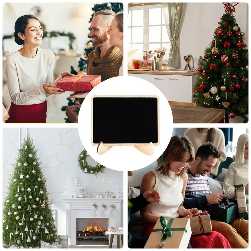 Mini pizarra de madera para 20 piezas, tablero de mensajes, letreros para bodas, fiestas de cumpleaños, número de mesa