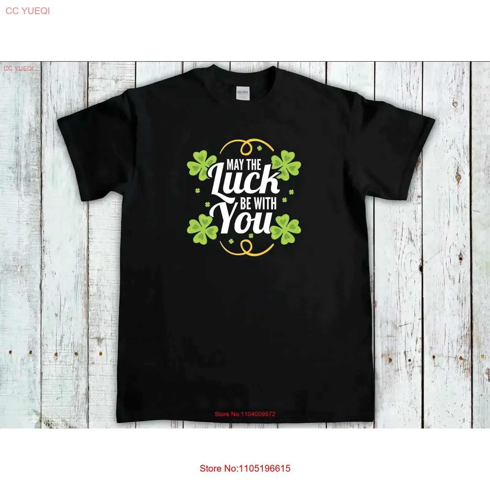 May The Luck Be With YouI Irish Shamrock St Patricks Day T Shirt lucky Pattys Drinking Hooligan vintage Washed homme streetwear