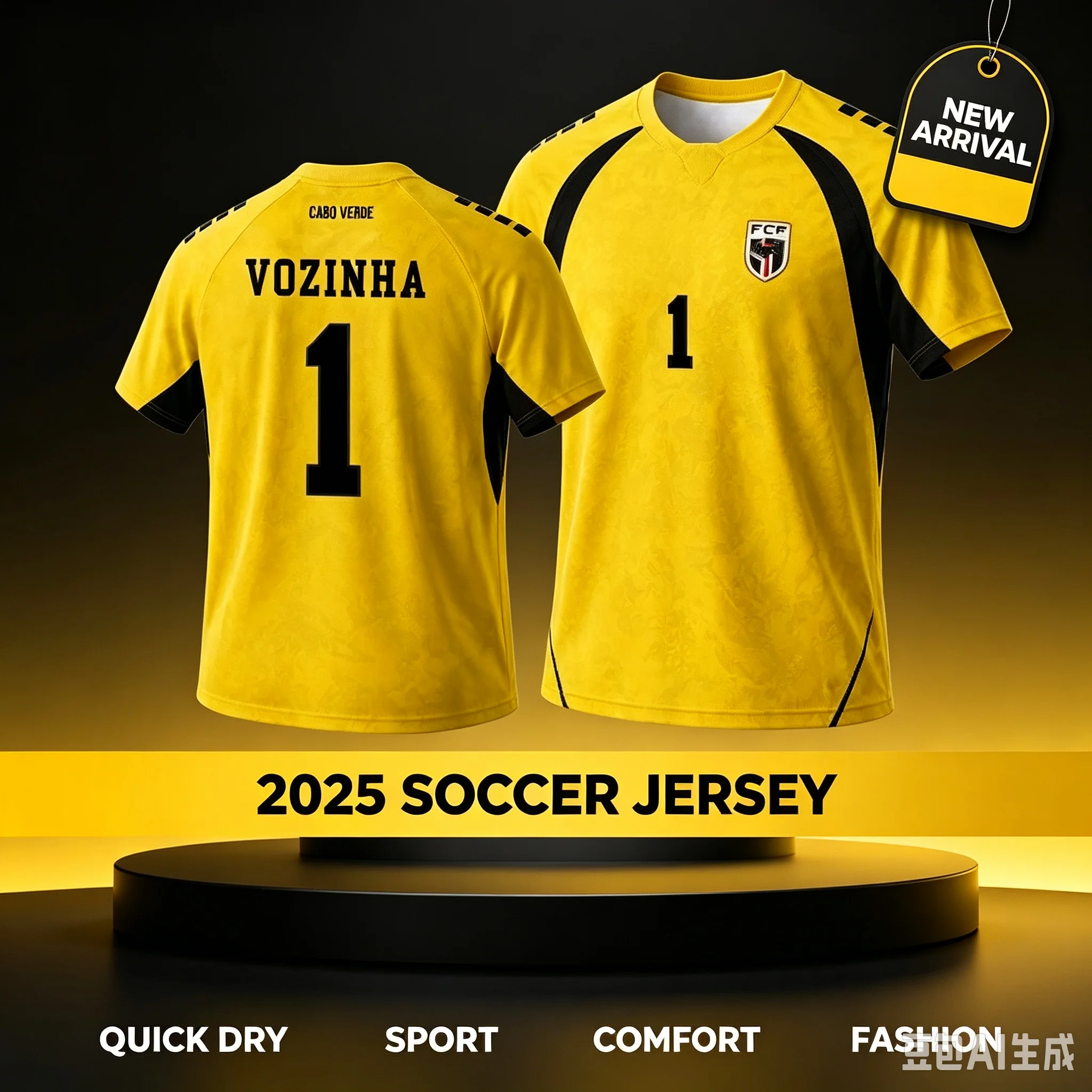 Cape Verde Vozinha 1 Goalkeeper Jersey Yellow Cabo Verde Football Shirt Men Sportswear Breathable Quick Dry Team Uniforms Gifts